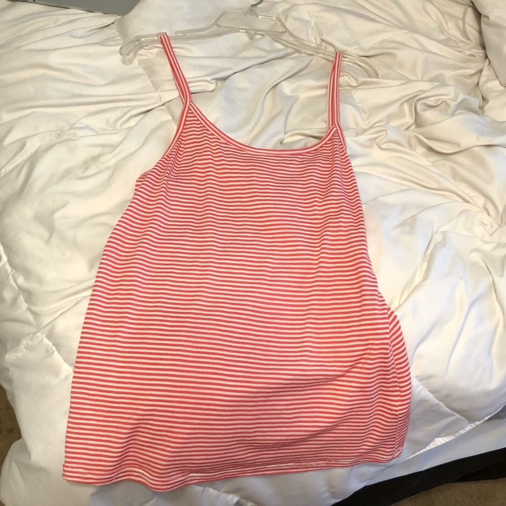 Pink and white stripped tank top